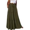 image:imageonlypuff Maxi Skirt for Women Boho Western Skirts High Waist Long Skirt with Pockets Fall Festival Outfits Clothing02 Army Green