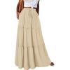 image:imageonlypuff Maxi Skirt for Women Boho Western Skirts High Waist Long Skirt with Pockets Fall Festival Outfits Clothing02 Beige