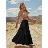 image:imageonlypuff Maxi Skirt for Women Boho Western Skirts High Waist Long Skirt with Pockets Fall Festival Outfits Clothing02 Black
