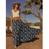image:imageonlypuff Maxi Skirt for Women Boho Western Skirts High Waist Long Skirt with Pockets Fall Festival Outfits Clothing02 Black White Floral