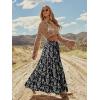 image:imageonlypuff Maxi Skirt for Women Boho Western Skirts High Waist Long Skirt with Pockets Fall Festival Outfits Clothing02 Black White Floral
