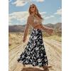image:imageonlypuff Maxi Skirt for Women Boho Western Skirts High Waist Long Skirt with Pockets Fall Festival Outfits Clothing02 Black White Paisley