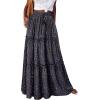 image:imageonlypuff Maxi Skirt for Women Boho Western Skirts High Waist Long Skirt with Pockets Fall Festival Outfits Clothing02 Blue Flower