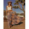 image:imageonlypuff Maxi Skirt for Women Boho Western Skirts High Waist Long Skirt with Pockets Fall Festival Outfits Clothing02 Brown Pattern