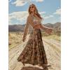 image:imageonlypuff Maxi Skirt for Women Boho Western Skirts High Waist Long Skirt with Pockets Fall Festival Outfits Clothing02 Brown Yellow