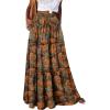 image:imageonlypuff Maxi Skirt for Women Boho Western Skirts High Waist Long Skirt with Pockets Fall Festival Outfits Clothing02 Brown Yellow
