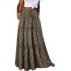image:imageonlypuff Maxi Skirt for Women Boho Western Skirts High Waist Long Skirt with Pockets Fall Festival Outfits Clothing02 Coffe Yellow Flroal