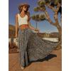 image:imageonlypuff Maxi Skirt for Women Boho Western Skirts High Waist Long Skirt with Pockets Fall Festival Outfits Clothing02 Coffe Yellow Flroal