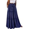 image:imageonlypuff Maxi Skirt for Women Boho Western Skirts High Waist Long Skirt with Pockets Fall Festival Outfits Clothing02 Dot Blue