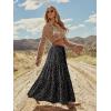 image:imageonlypuff Maxi Skirt for Women Boho Western Skirts High Waist Long Skirt with Pockets Fall Festival Outfits Clothing02 Floral Black