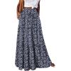 image:imageonlypuff Maxi Skirt for Women Boho Western Skirts High Waist Long Skirt with Pockets Fall Festival Outfits Clothing02 Floral Navy