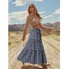 image:imageonlypuff Maxi Skirt for Women Boho Western Skirts High Waist Long Skirt with Pockets Fall Festival Outfits Clothing02 Floral Navy