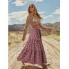image:imageonlypuff Maxi Skirt for Women Boho Western Skirts High Waist Long Skirt with Pockets Fall Festival Outfits Clothing02 Floral Red