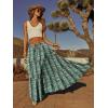 image:imageonlypuff Maxi Skirt for Women Boho Western Skirts High Waist Long Skirt with Pockets Fall Festival Outfits Clothing02 Green Ink Flower