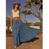image:imageonlypuff Maxi Skirt for Women Boho Western Skirts High Waist Long Skirt with Pockets Fall Festival Outfits Clothing02 Grey Blue