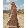 image:imageonlypuff Maxi Skirt for Women Boho Western Skirts High Waist Long Skirt with Pockets Fall Festival Outfits Clothing02 Khaki