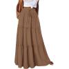 image:imageonlypuff Maxi Skirt for Women Boho Western Skirts High Waist Long Skirt with Pockets Fall Festival Outfits Clothing02 Khaki
