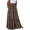 image:imageonlypuff Maxi Skirt for Women Boho Western Skirts High Waist Long Skirt with Pockets Fall Festival Outfits Clothing02 Leopard Brown