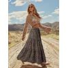 image:imageonlypuff Maxi Skirt for Women Boho Western Skirts High Waist Long Skirt with Pockets Fall Festival Outfits Clothing02 Leopard Brown