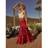 image:imageonlypuff Maxi Skirt for Women Boho Western Skirts High Waist Long Skirt with Pockets Fall Festival Outfits Clothing02 Red Floral