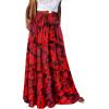 image:imageonlypuff Maxi Skirt for Women Boho Western Skirts High Waist Long Skirt with Pockets Fall Festival Outfits Clothing02 Red Floral
