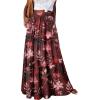 image:imageonlypuff Maxi Skirt for Women Boho Western Skirts High Waist Long Skirt with Pockets Fall Festival Outfits Clothing02 Red Flower