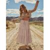 image:imageonlypuff Maxi Skirt for Women Boho Western Skirts High Waist Long Skirt with Pockets Fall Festival Outfits Clothing02 Solidtan
