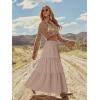image:imageonlypuff Maxi Skirt for Women Boho Western Skirts High Waist Long Skirt with Pockets Fall Festival Outfits Clothing02 Solidtan