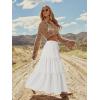 image:imageonlypuff Maxi Skirt for Women Boho Western Skirts High Waist Long Skirt with Pockets Fall Festival Outfits Clothing02 White