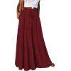 image:imageonlypuff Maxi Skirt for Women Boho Western Skirts High Waist Long Skirt with Pockets Fall Festival Outfits Clothing02 Wine Red
