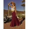 image:imageonlypuff Maxi Skirt for Women Boho Western Skirts High Waist Long Skirt with Pockets Fall Festival Outfits Clothing02 Wine Red