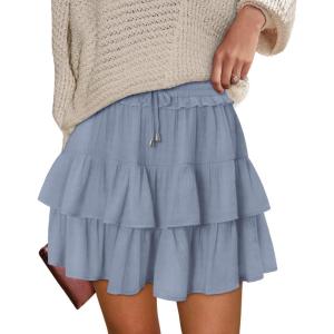 image:imageonlypuff Flowy Shorts for Women Ruffle Skorts Tiered Teen Girls Country Concert Outfits Golf Tennis Skort Under Sweater Skirt 01sapphire Blue