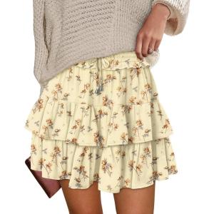 image:imageonlypuff Flowy Shorts for Women Ruffle Skorts Tiered Teen Girls Country Concert Outfits Golf Tennis Skort Under Sweater Skirt 03apricot