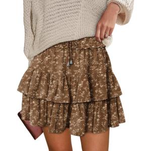 image:imageonlypuff Flowy Shorts for Women Ruffle Skorts Tiered Teen Girls Country Concert Outfits Golf Tennis Skort Under Sweater Skirt 03coffeeflower