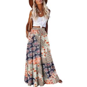 image:imageonlypuff Maxi Skirt for Women Boho Western Skirts High Waist Long Skirt with Pockets Fall Festival Outfits Clothing01 Spliceorange